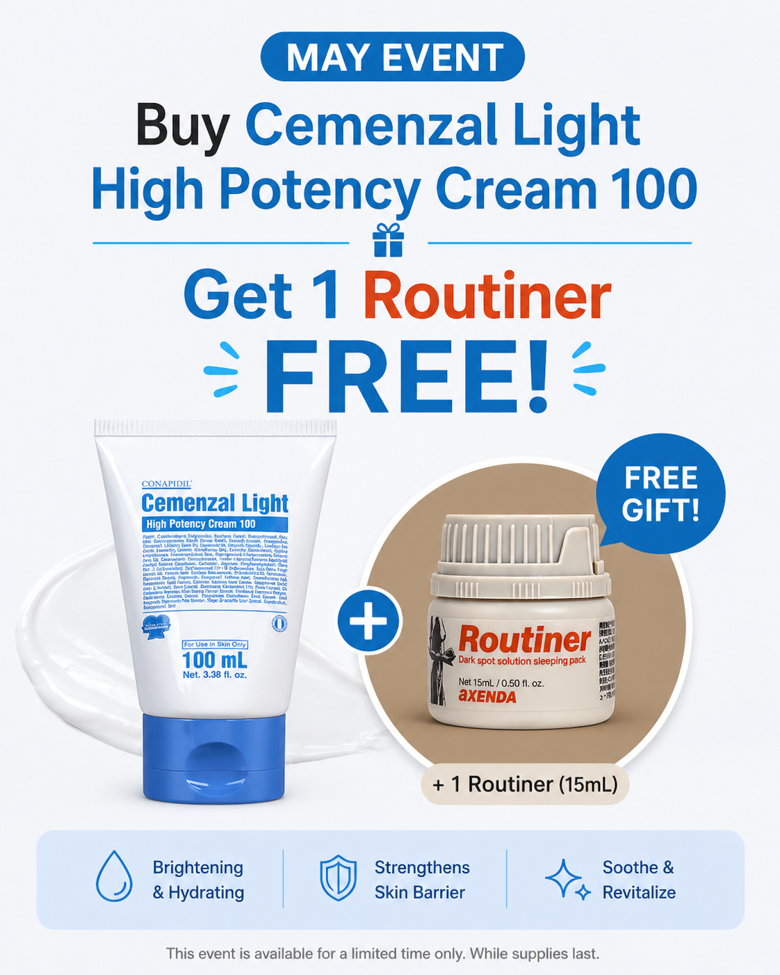 Cemenzal Light High Potency Cream 100 + FREE Routiner