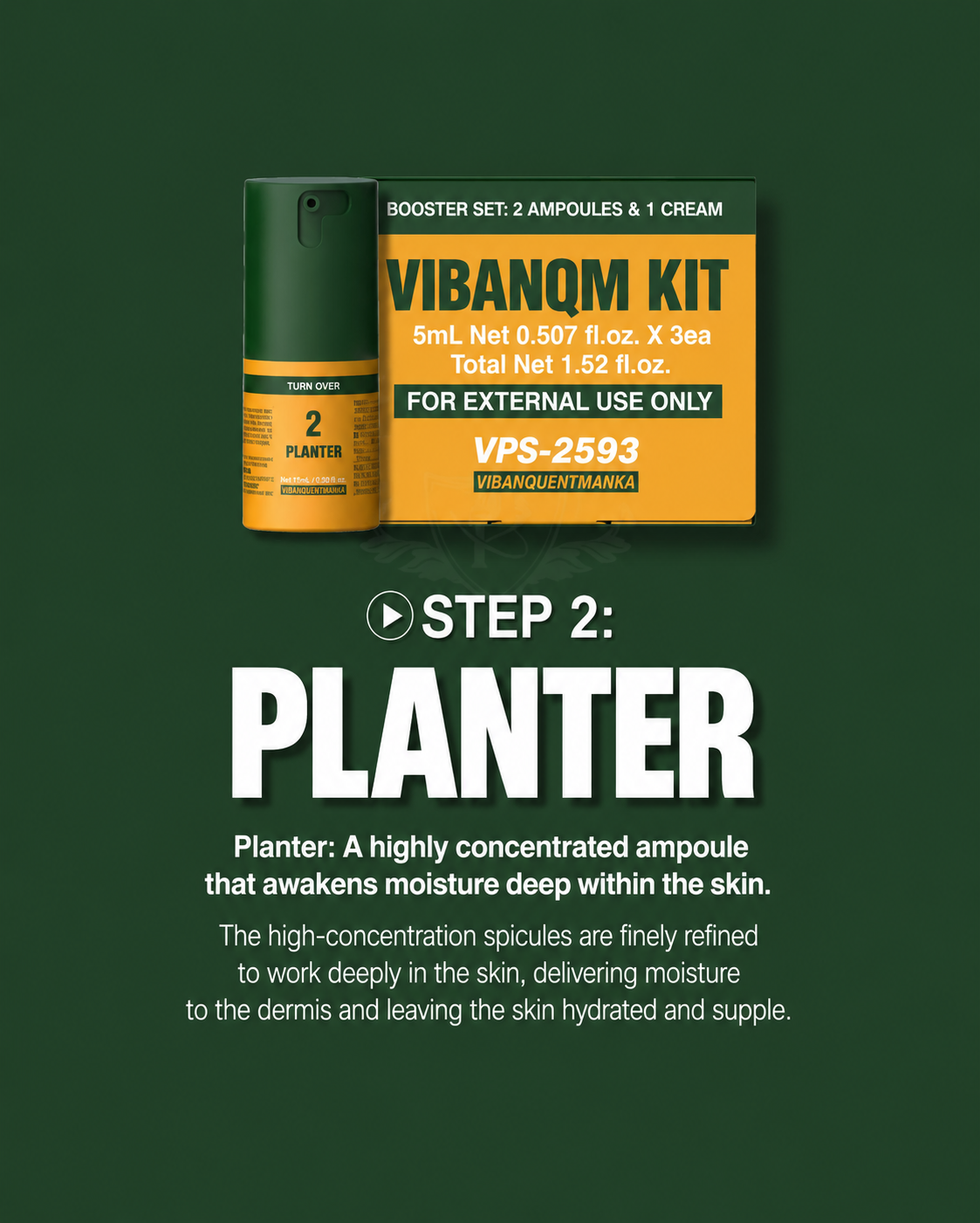 VIBANQM 3-Step Spicule Skincare Kit Opener Planter Protector Hydration Set