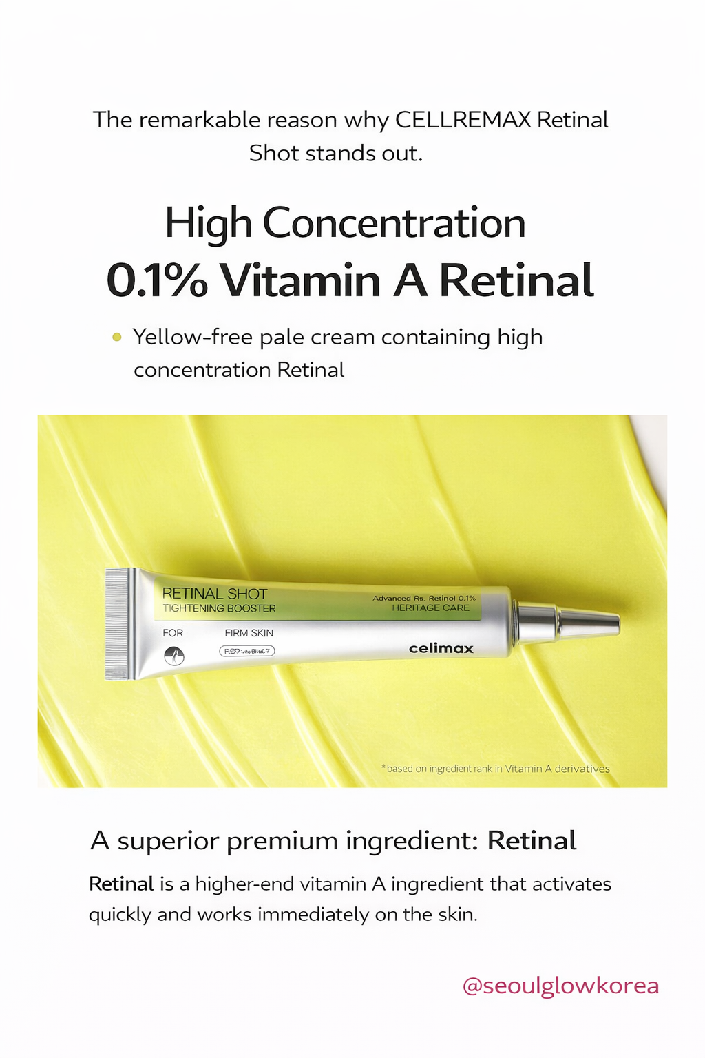 CELLREMAX Retinal Shot Tightening Booster 15ml – 0.1% Vitamin A Retinal, Pore Tightening & Elasticity Care, Micro HA 20,250 Shots