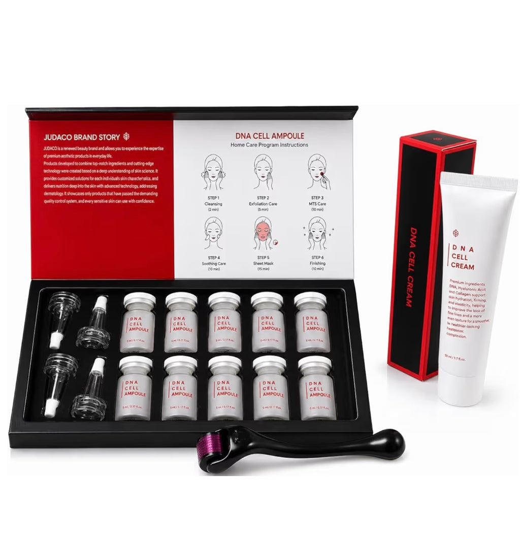 Premium Korean Salmon PDRN DNA Ampoule 5mlx10 Salmon Cream+MTS Roller