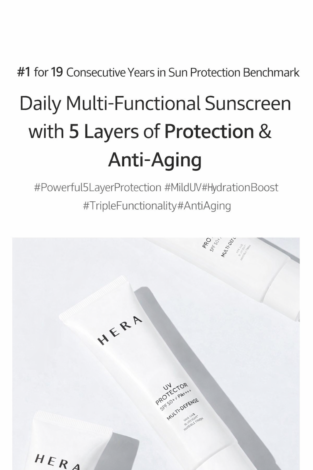 HERA UV Protector Multi-Defense SPF50+ PA++++ Moisturizing & Radiant Sunscreen 50ml