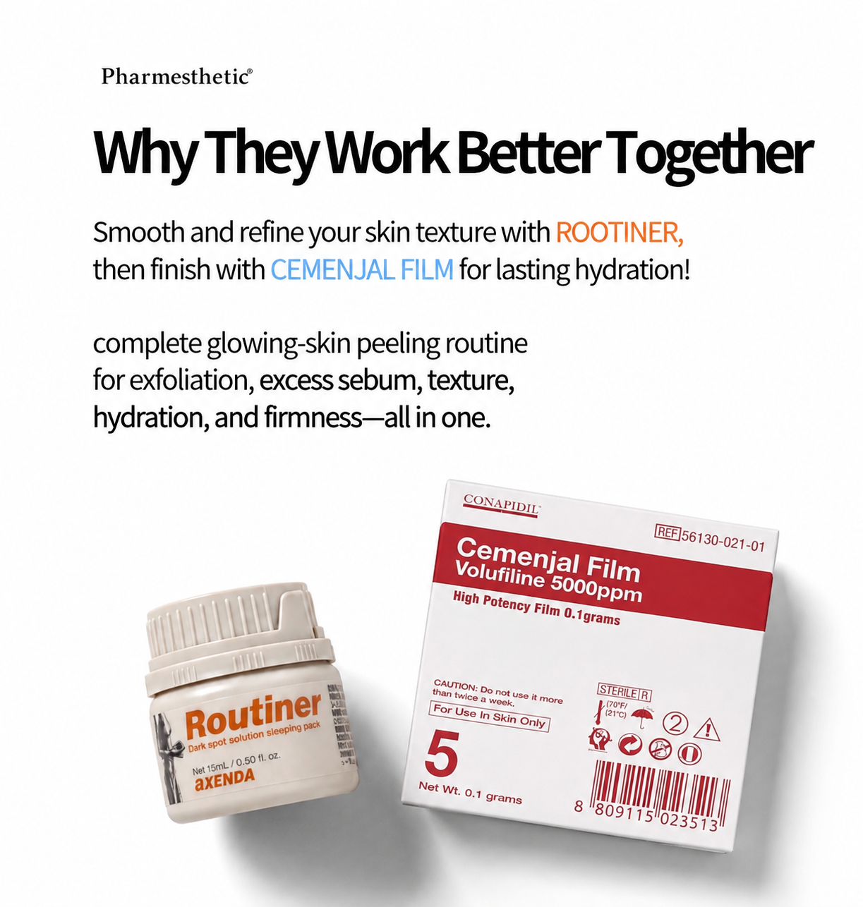 AXENDA Routiner + Cemenzal Light | 8-Week Glass Skin & Dark Spot Care Set