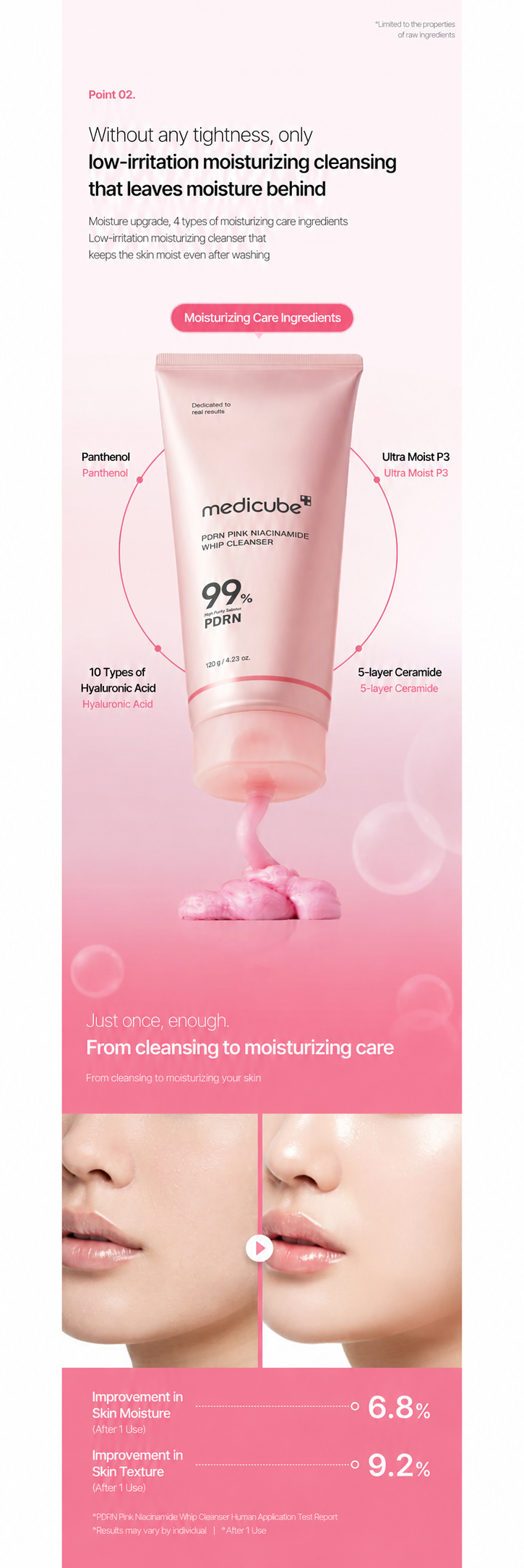 Medicube PDRN Pink Niacinamide Whip Cleanser 120g