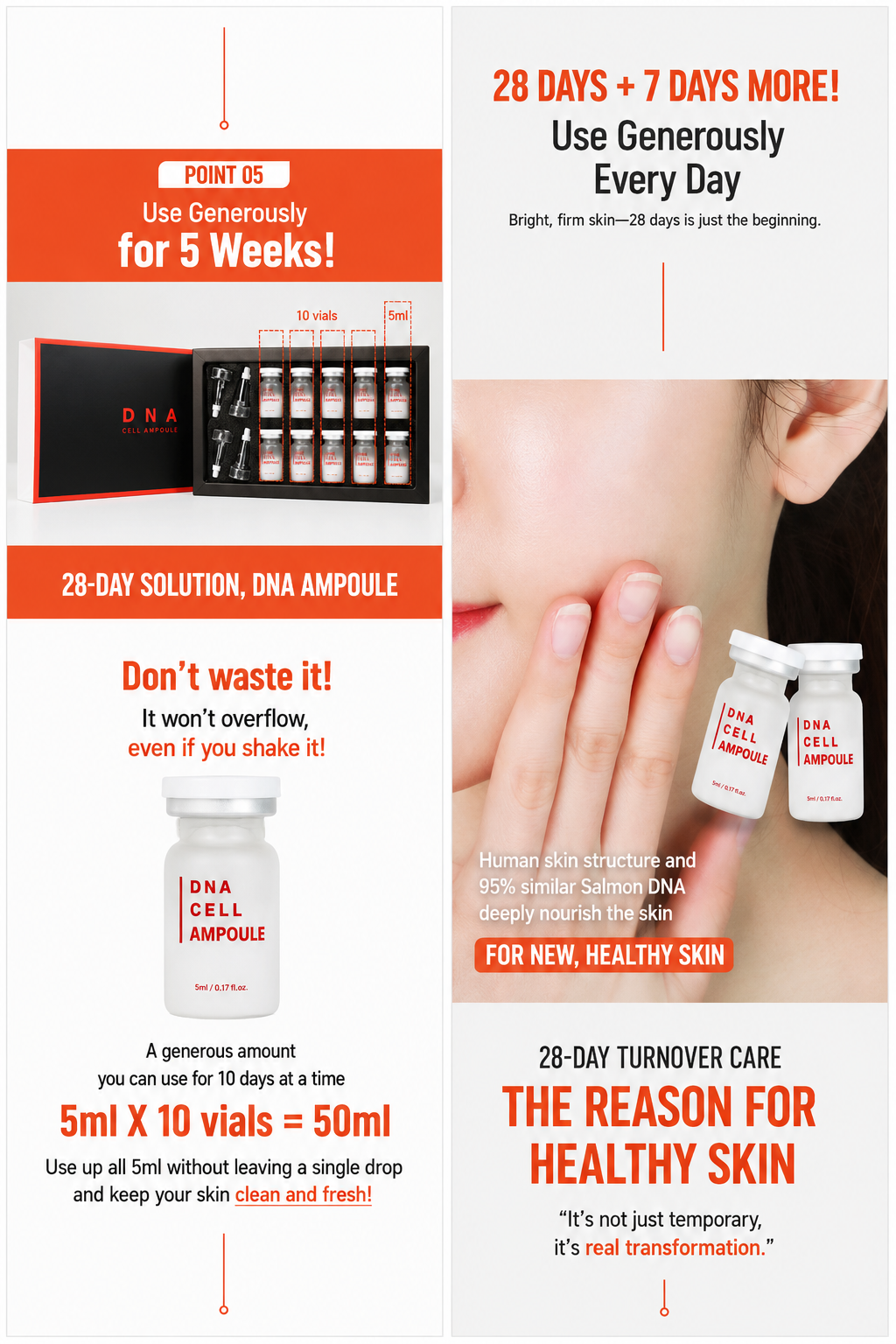 JUDACO Salmon PDRN DNA Cell Ampoule 5ml × 10 + MTS Roller