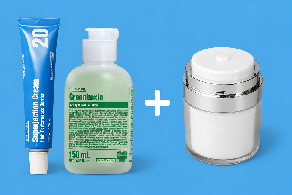 Superjection Cream + Greenboxin + Airless Mixing Jar Set