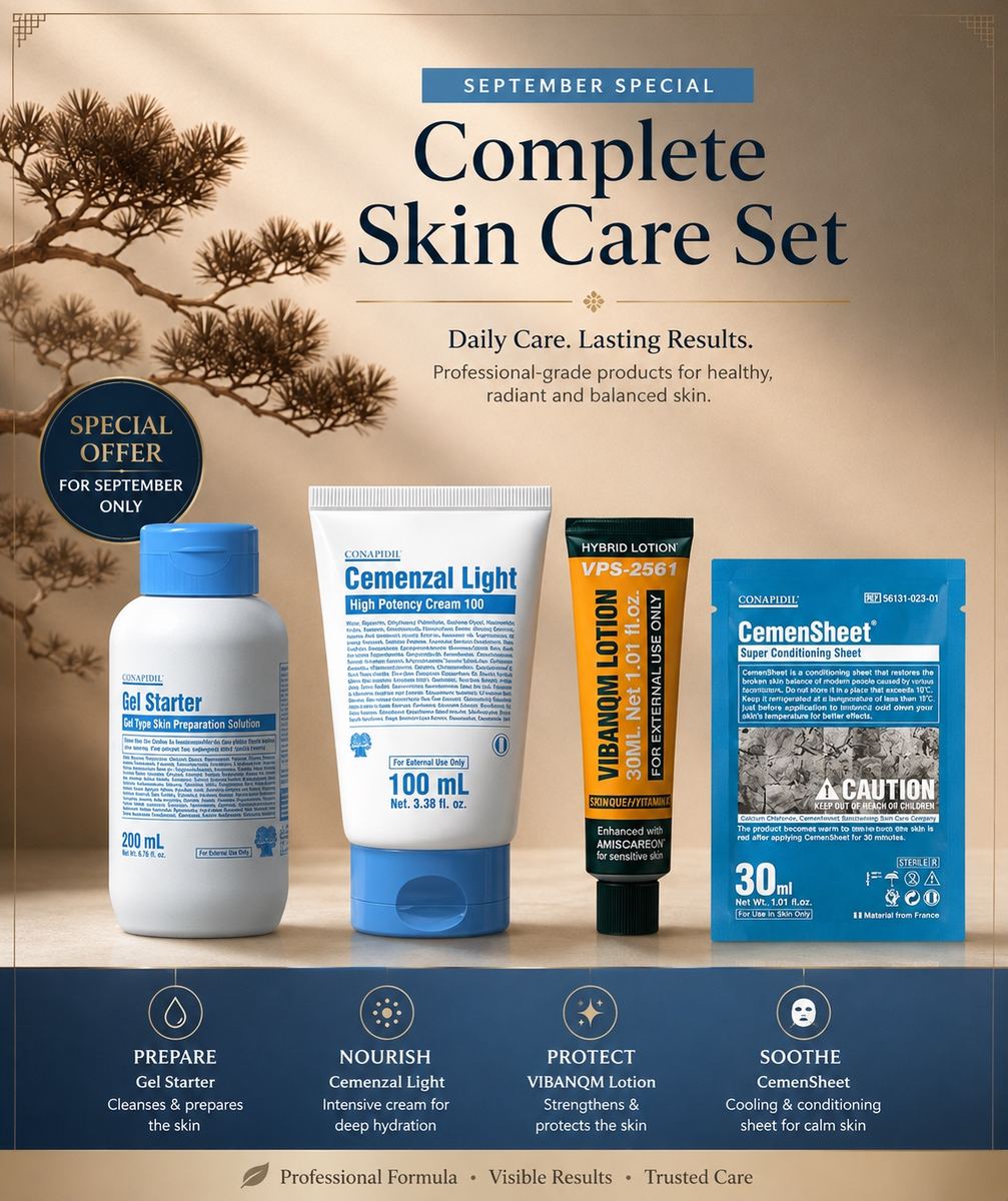 Conapidil Cemenzal Special-Gel Starter+Cemenzal Light+VIBANQM Lotion+1CemenSheet