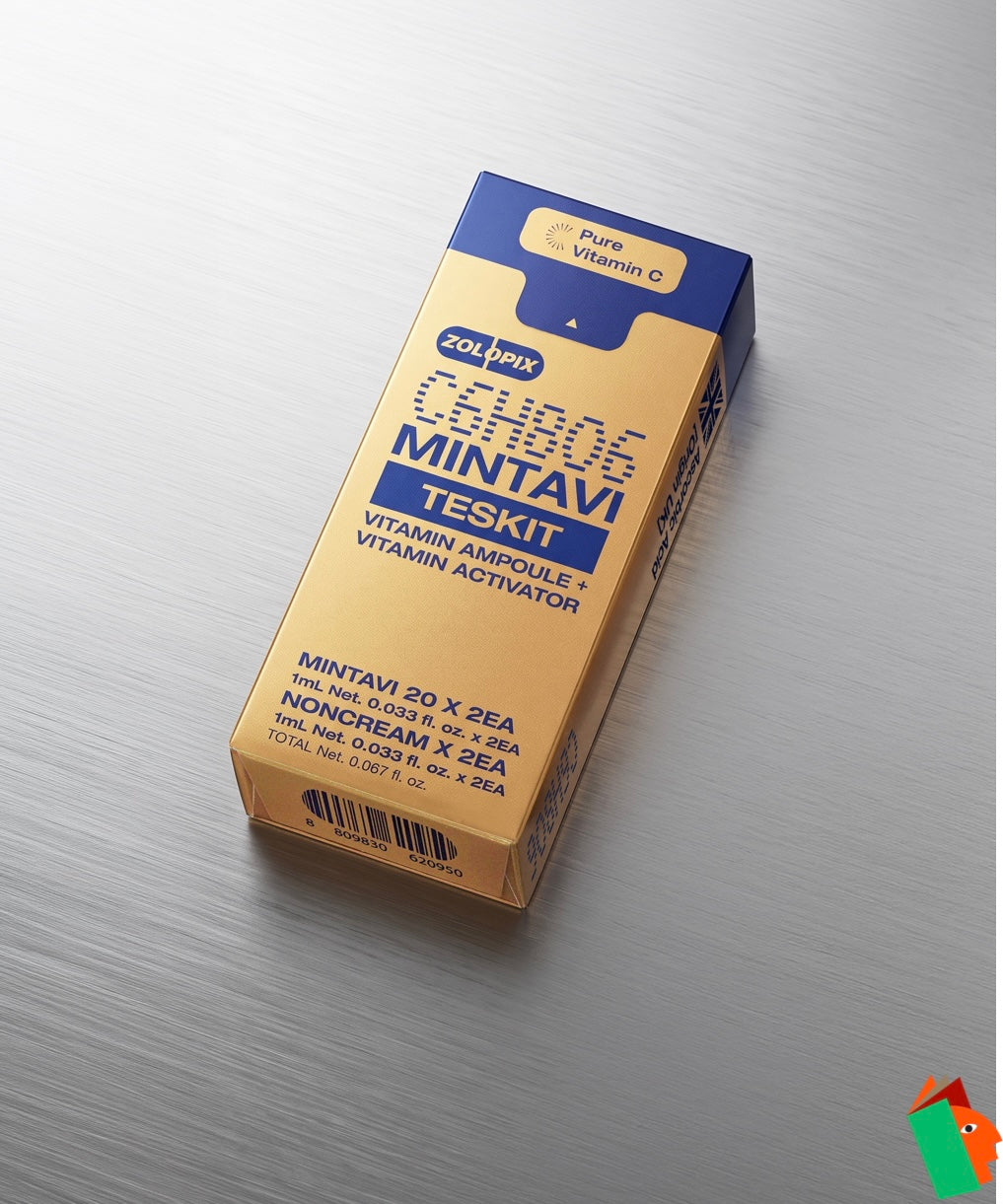 Pharmesthetic Mintavi TESKIT Pure Vitamin C Ampoule + Noncream 1ml × 8pcs