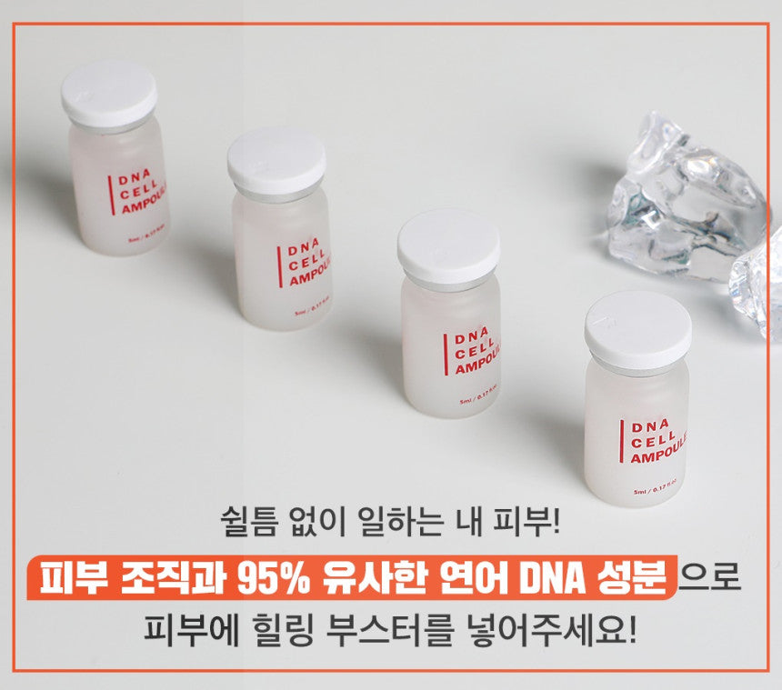 Premium Korean Salmon PDRN DNA Ampoule 5mlx10 Salmon Cream+MTS Roller