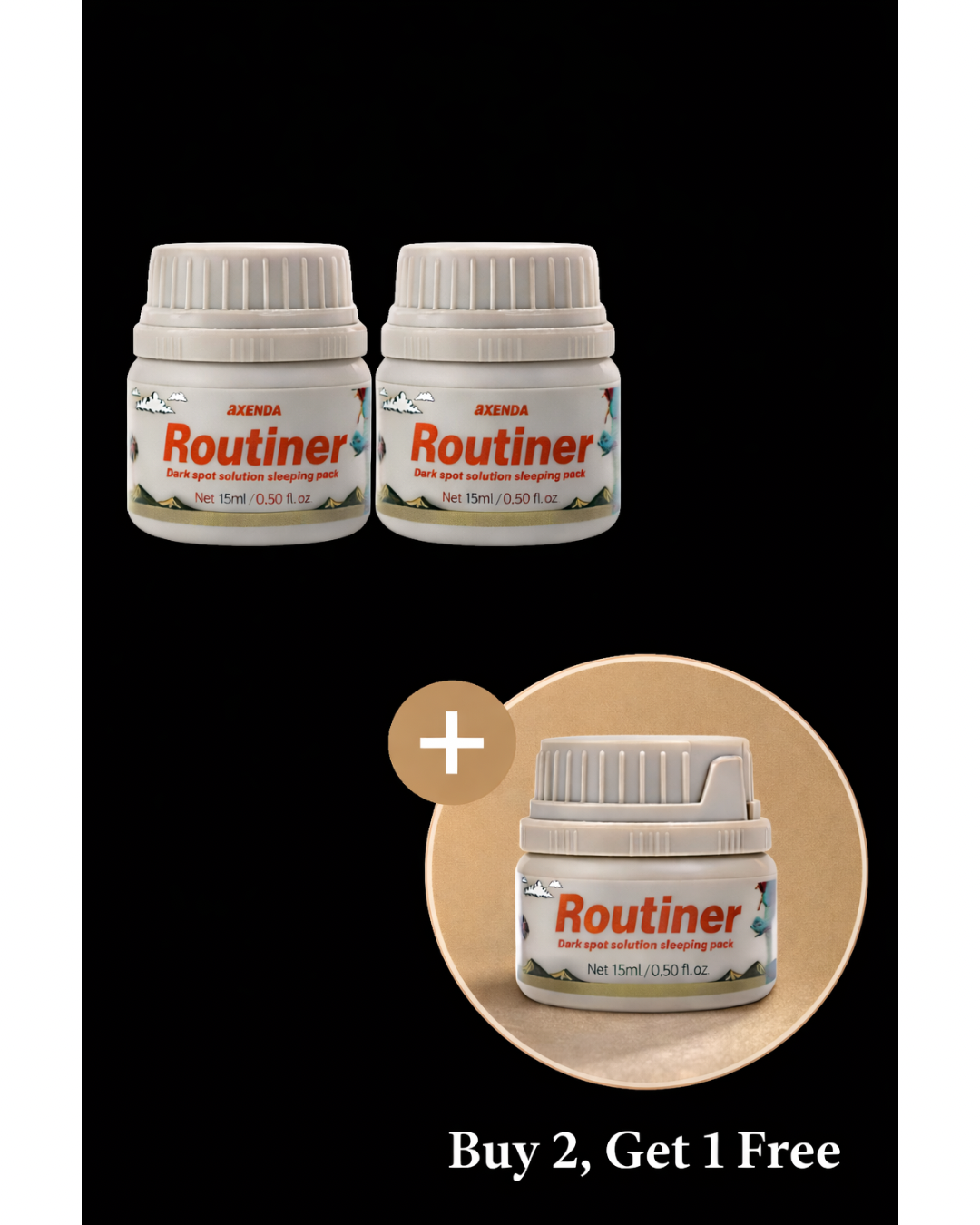 AXENDA Routiner Dark Spot Sleeping Pack 15ml x 3 (Buy 2 Get 1 Free) – Brightening & Hydrating Night Care