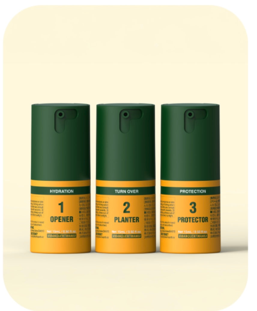 VIBANQM 3-Step Spicule Skincare Kit Opener Planter Protector Hydration Set