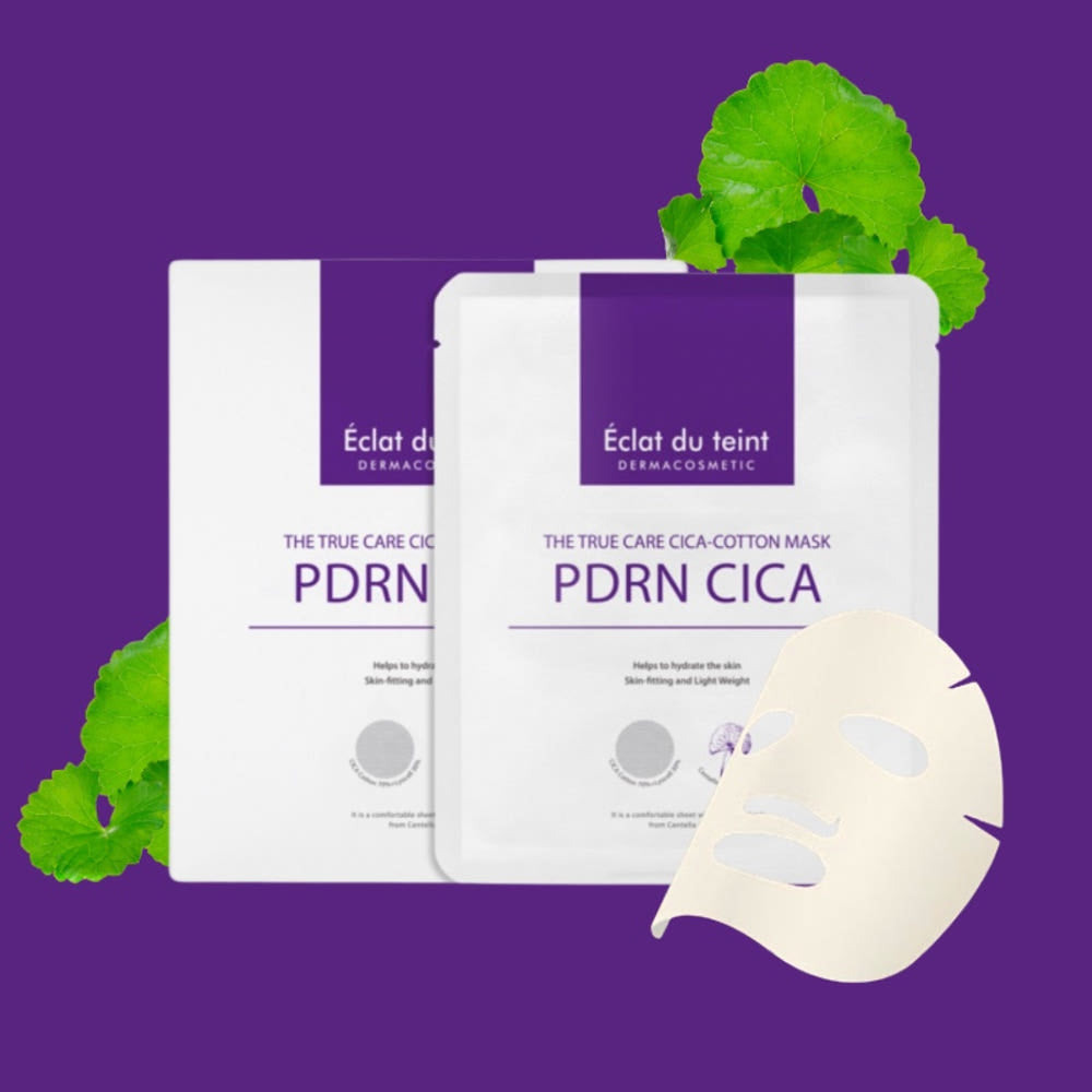 Éclat du teint PDRN CICA Derma Daily Soothing Mask (5 Sheets) | Centella Asiatica Hydrating & Calming Sheet Mask for Sensitive Skin