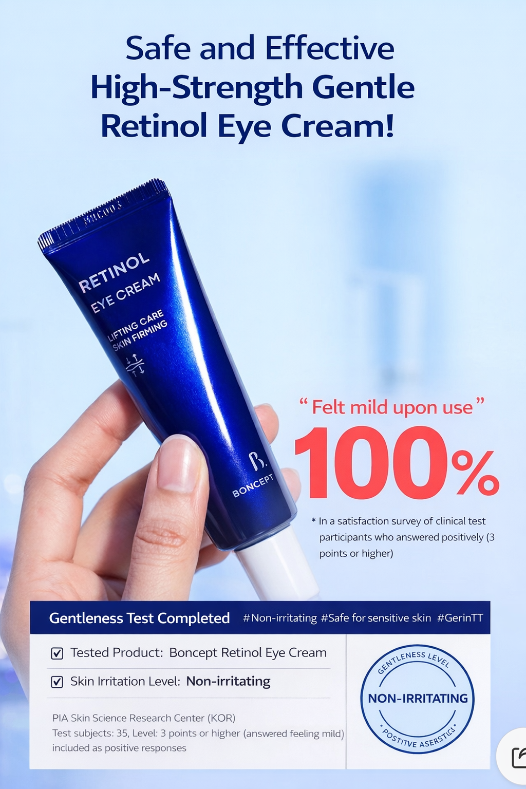 Boncept Retinol Eye Cream – Gentle Anti-Aging Eye Care for Firming & Wrinkle Improvement