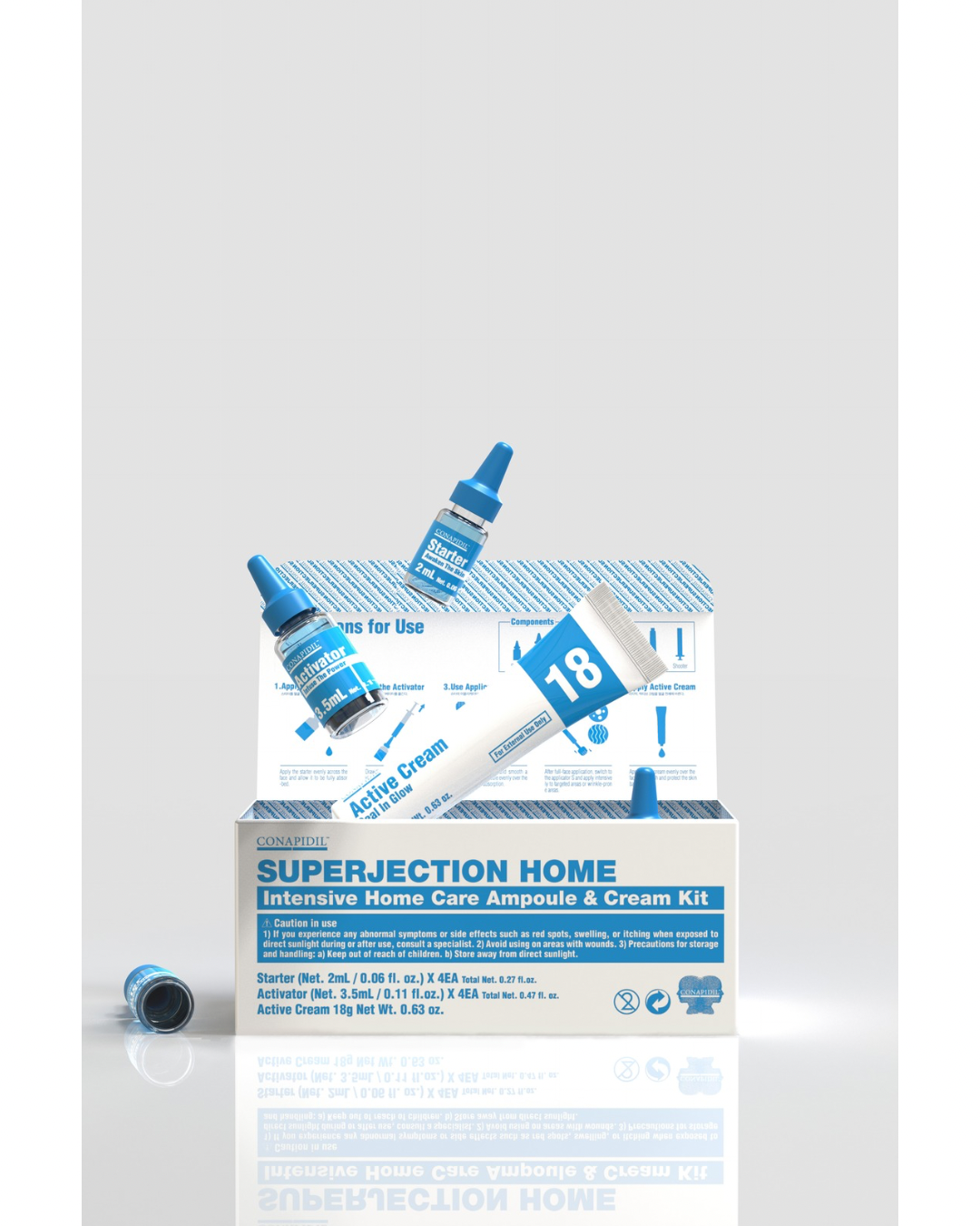 CONAPIDIL Superjection Home Kit (4 Treatments) – Premium Ampoule & Active Cream Set