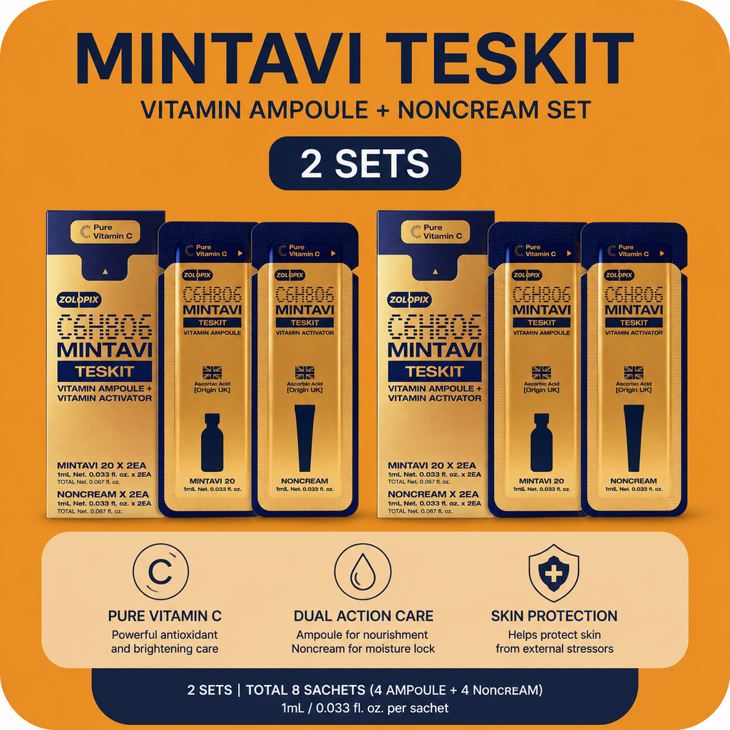 Pharmesthetic Mintavi TESKIT Pure Vitamin C Ampoule + Noncream 1ml × 8pcs
