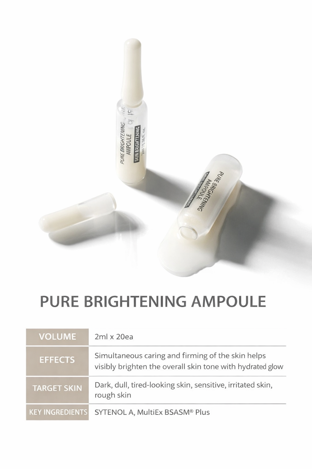 Eclat du teint Pure Brightening Ampoule 2ml x 20ea Skin Brightening Whitening Serum