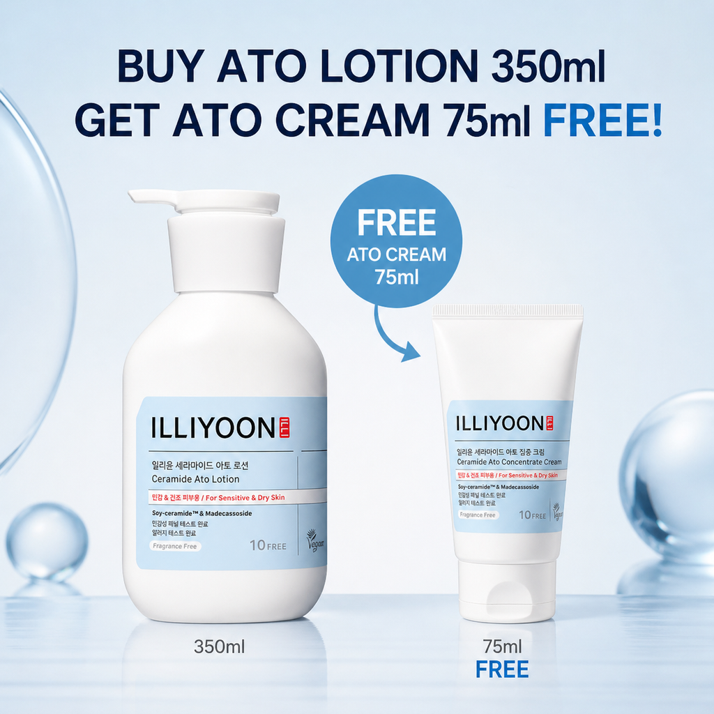 ILLIYOON Ceramide Ato Lotion 350ml + FREE Ato Cream 75ml | Sensitive Skin Moisturizer