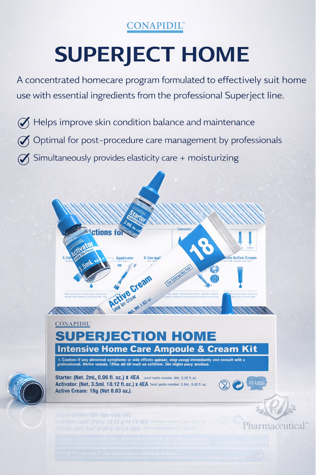 CONAPIDIL Superjection Home Kit + 2 Applicator Sets+ CalmenSheet 50 Sheets