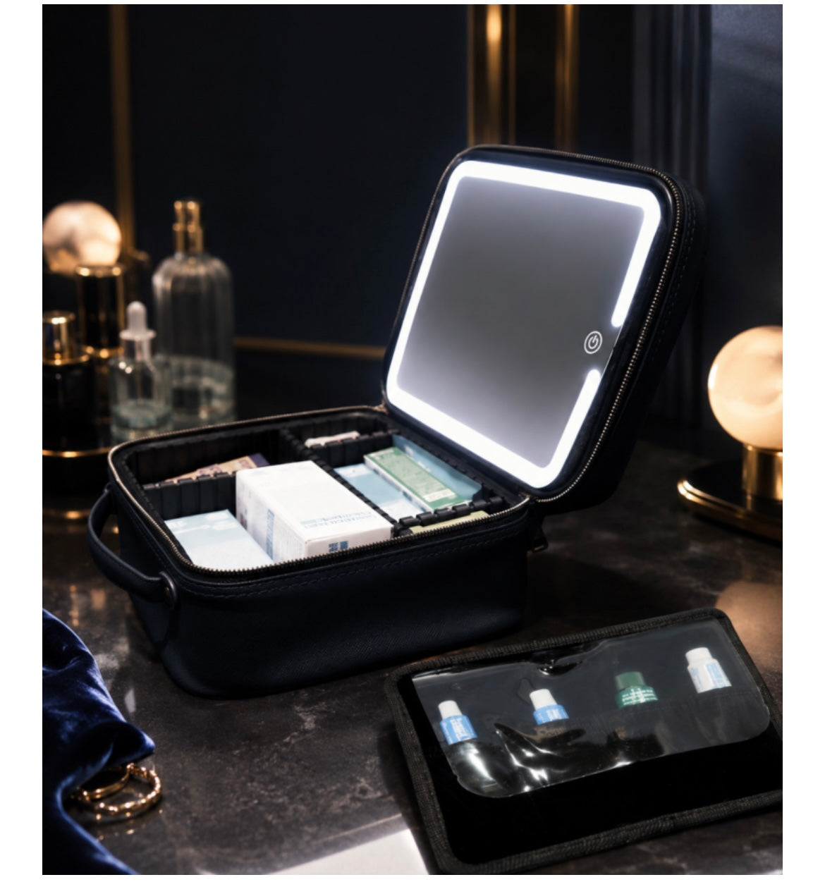 Pharmesthetic PHARMEROOM LED Mini Vanity Case Makeup Train Case Cosmetic Storage
