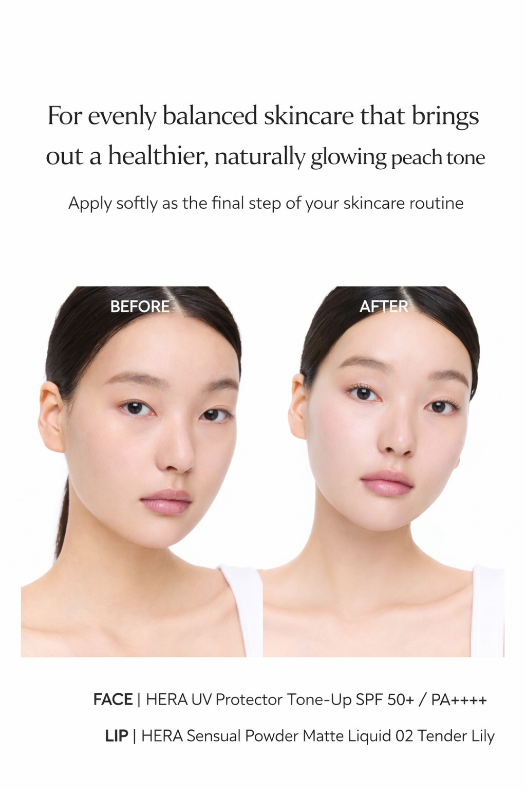 HERA UV Protector Tone-Up SPF50+ PA++++ – Peach Tone Brightening Sunscreen 50ml