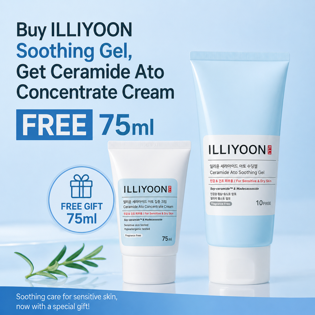 ILLIYOON Ceramide Ato Soothing Gel + FREE Ato Cream 75ml | Hydrating Gel for Sensitive Skin