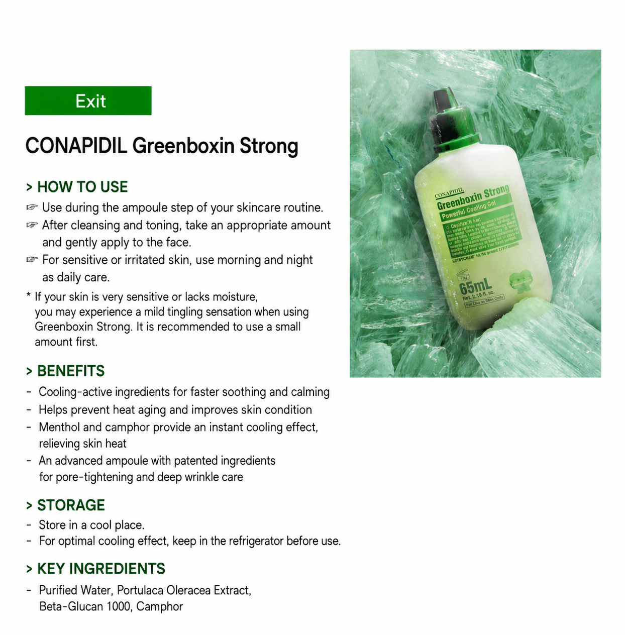 Conapidil Greenboxin Strong 65ml + VIBANQM Lotion + Cemenzal Light 8pcs