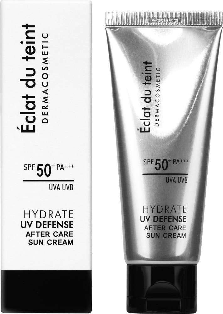 Éclat du teint Hydrate UV Defense After Care Sun Cream 50ml SPF50+ PA+++ | Hybrid Sunscreen for Sensitive Skin | No White Cast
