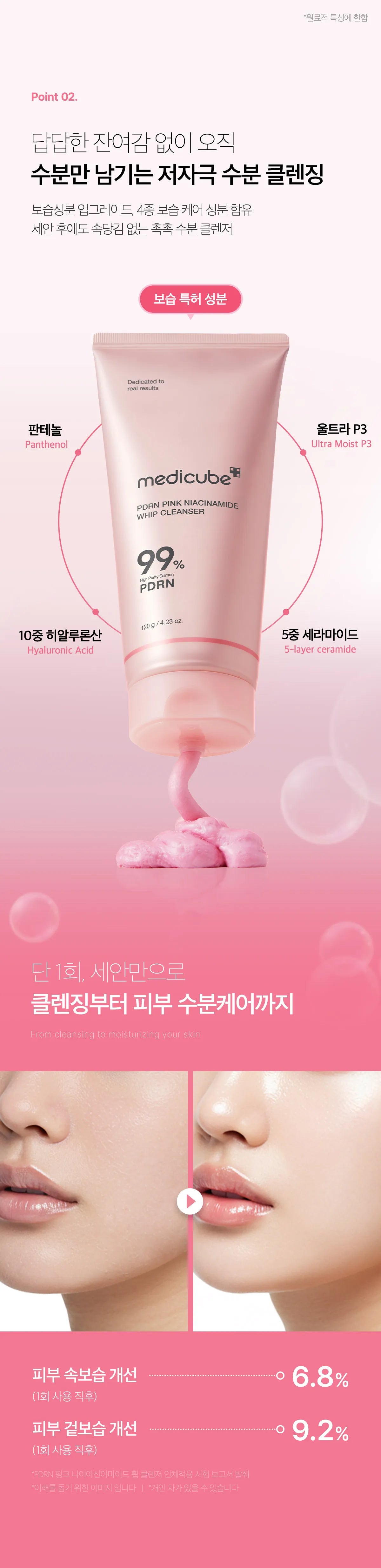 Medicube PDRN Pink Niacinamide Whip Cleanser 120g