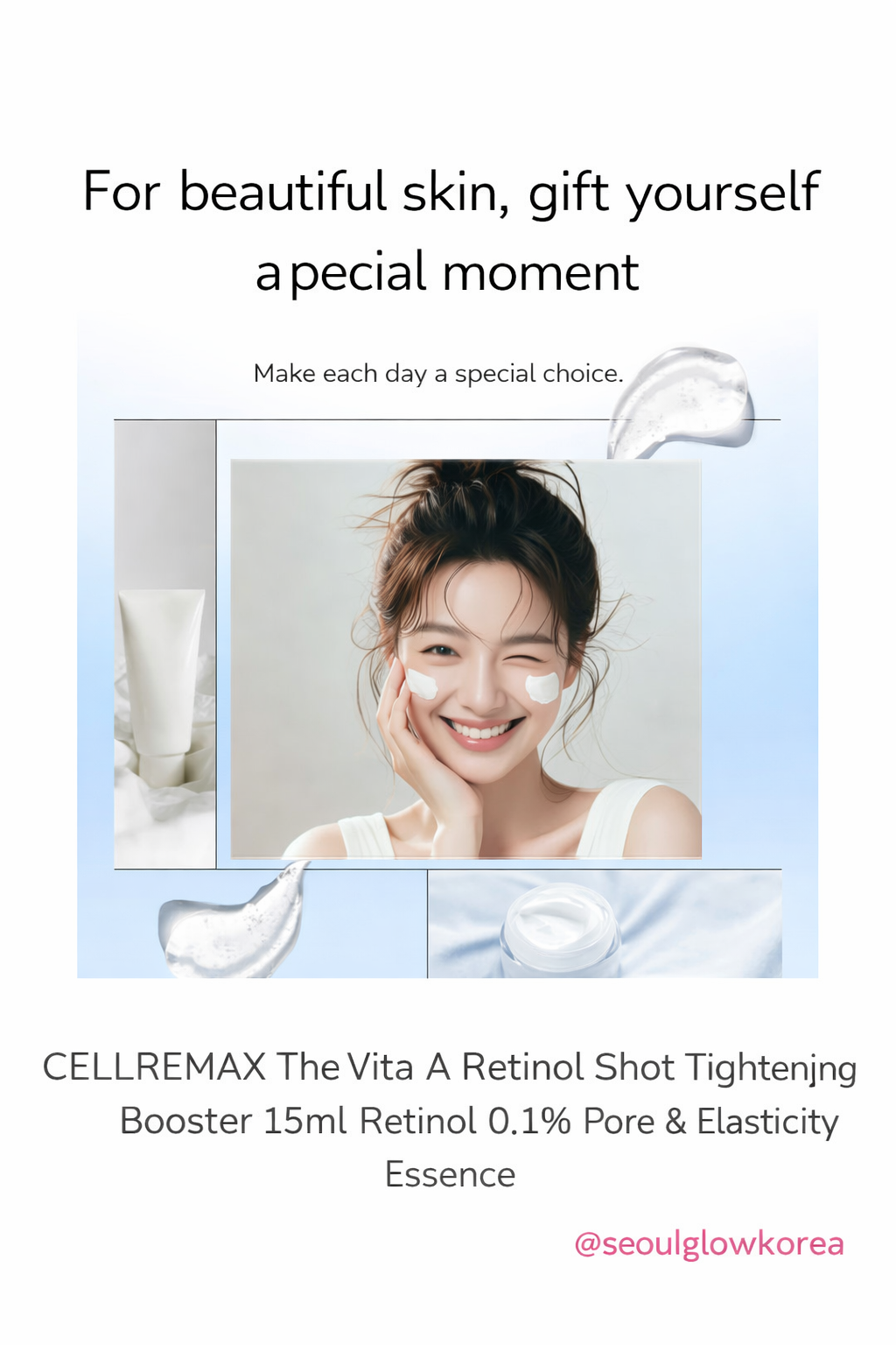 CELLREMAX Retinal Shot Tightening Booster 15ml – 0.1% Vitamin A Retinal, Pore Tightening & Elasticity Care, Micro HA 20,250 Shots