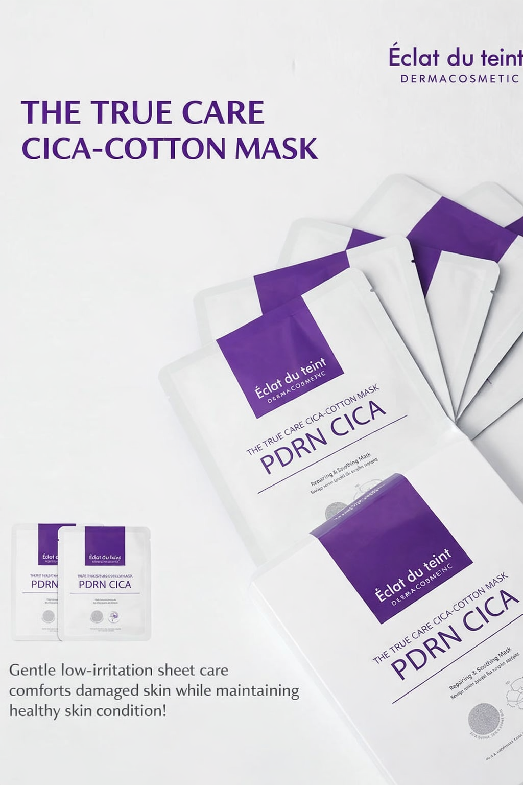 Éclat du teint PDRN CICA Derma Daily Soothing Mask (5 Sheets) | Centella Asiatica Hydrating & Calming Sheet Mask for Sensitive Skin