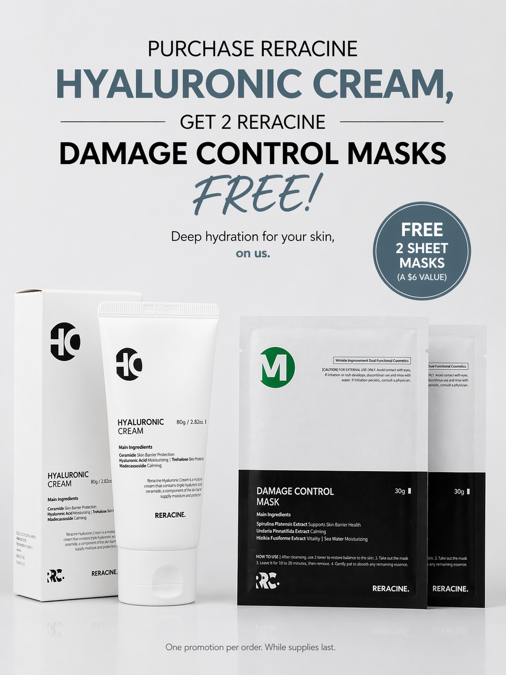 RERACINE Hyaluronic Cream 80g Deep Hydration Moisturizer Barrier Repair Soothing Cream
