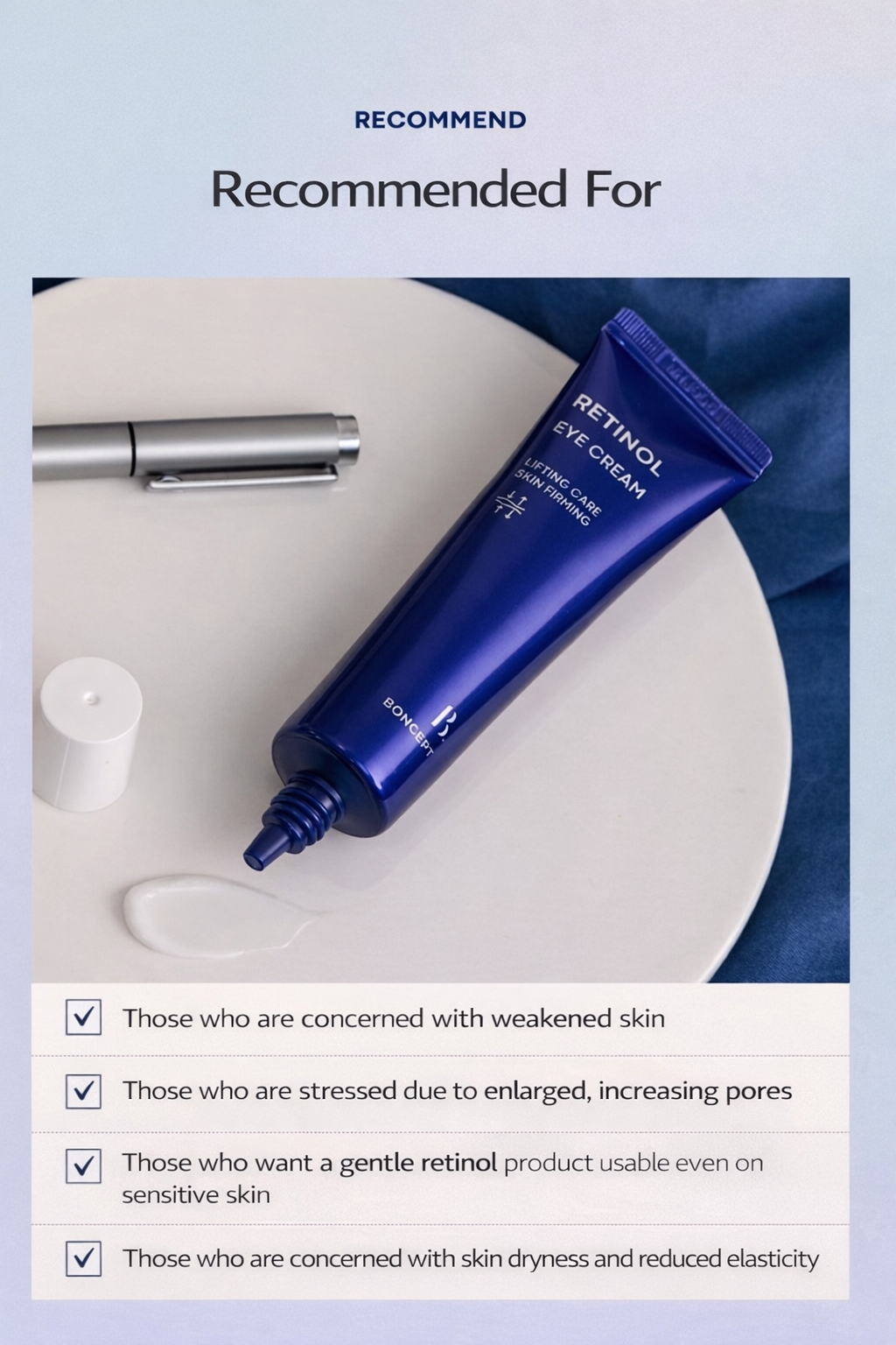 Boncept Retinol Eye Cream – Gentle Anti-Aging Eye Care for Firming & Wrinkle Improvement