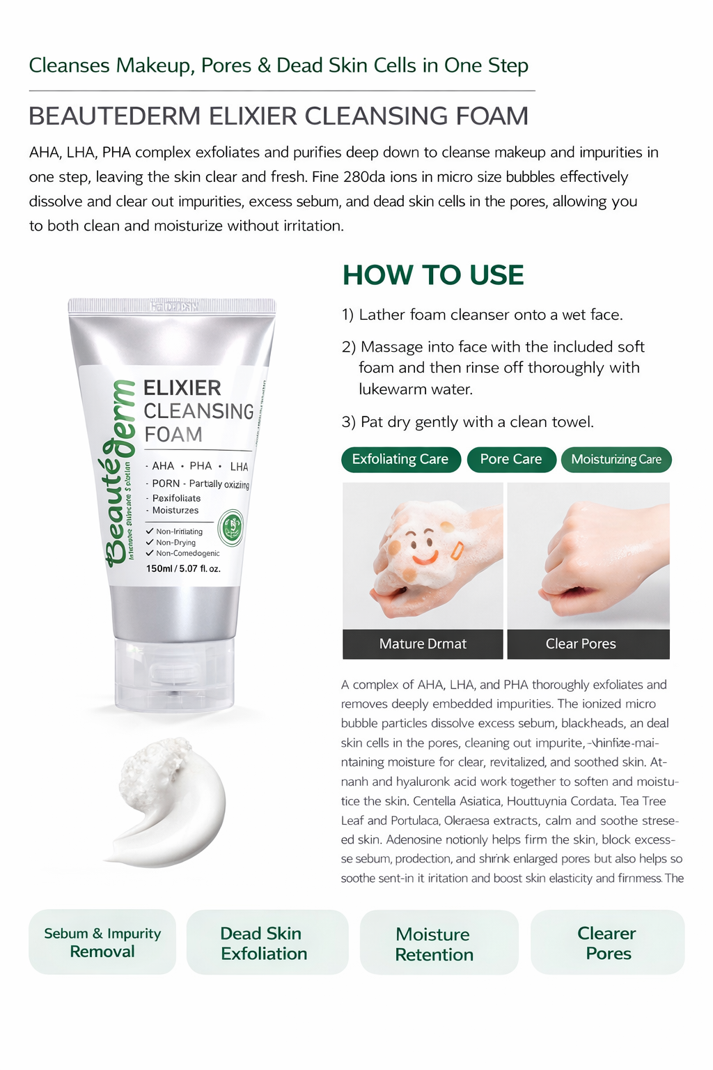Beautederm Elixier Cleansing Foam 150ml