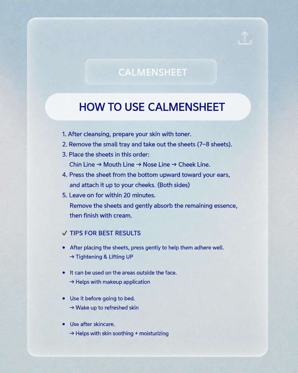 CALMENSHEET Cooling & Soothing Sheet 50 Sheets
