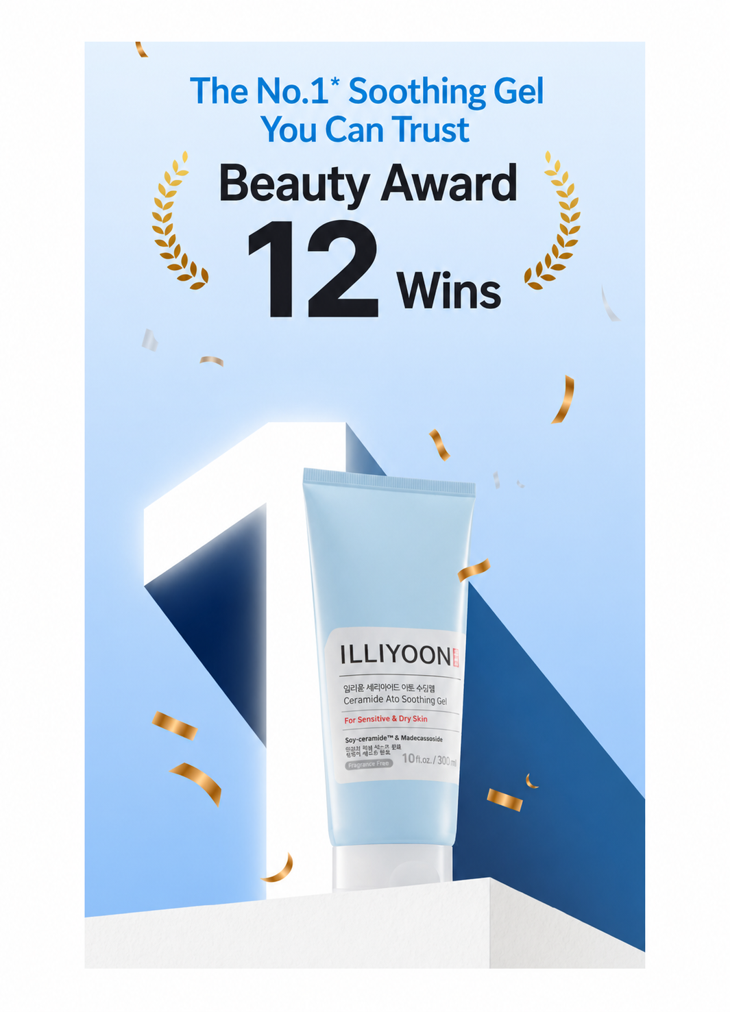 ILLIYOON Ceramide Ato Soothing Gel + FREE Ato Cream 75ml | Hydrating Gel for Sensitive Skin