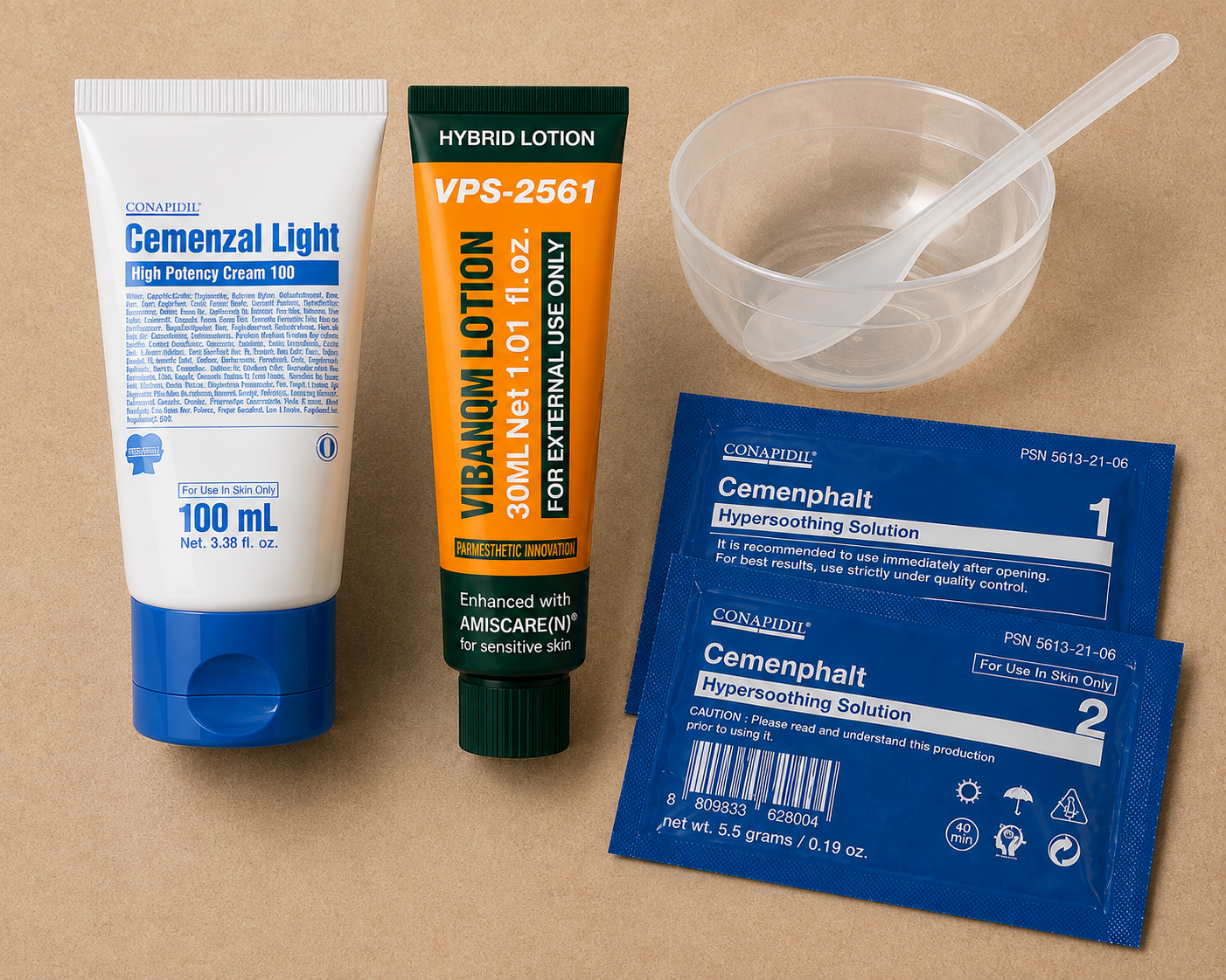 Conapidil Cemenzal Light Cream 100ml + VIBANQM Lotion Home Treatment Kit