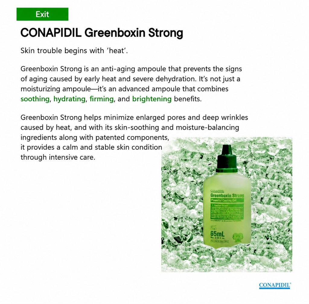 CONAPIDIL Greenboxin Strong Cooling Gel Ampoule 65ml