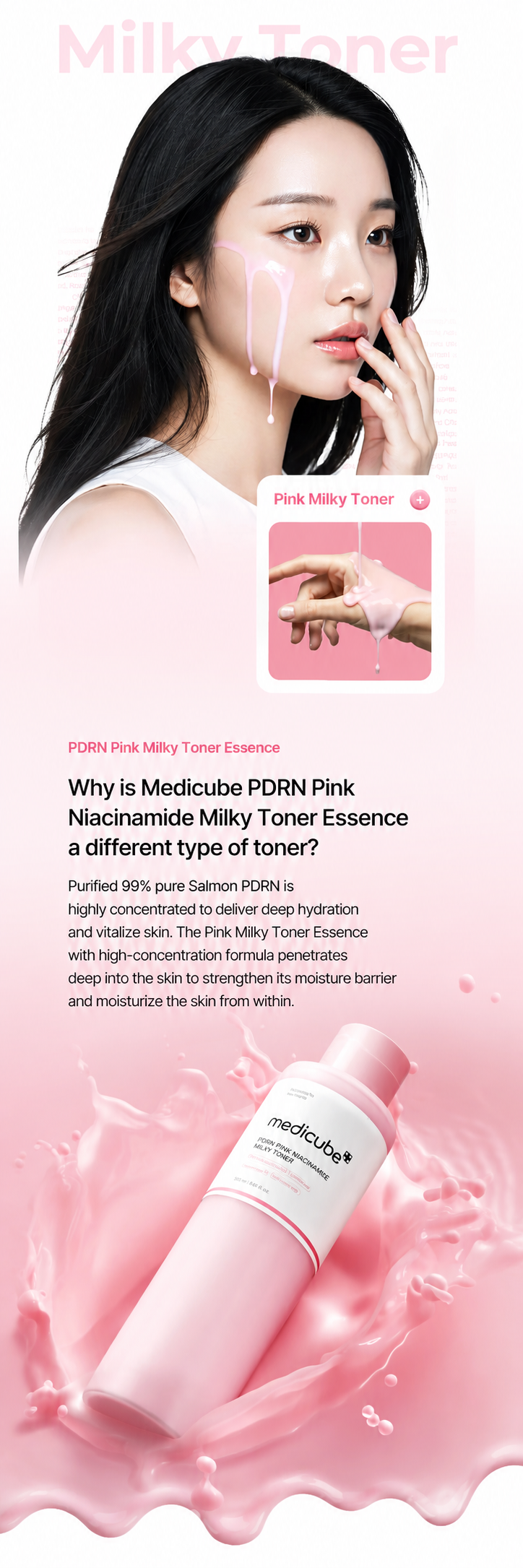 Medicube PDRN Pink Niacinamide Milky Toner 150ml