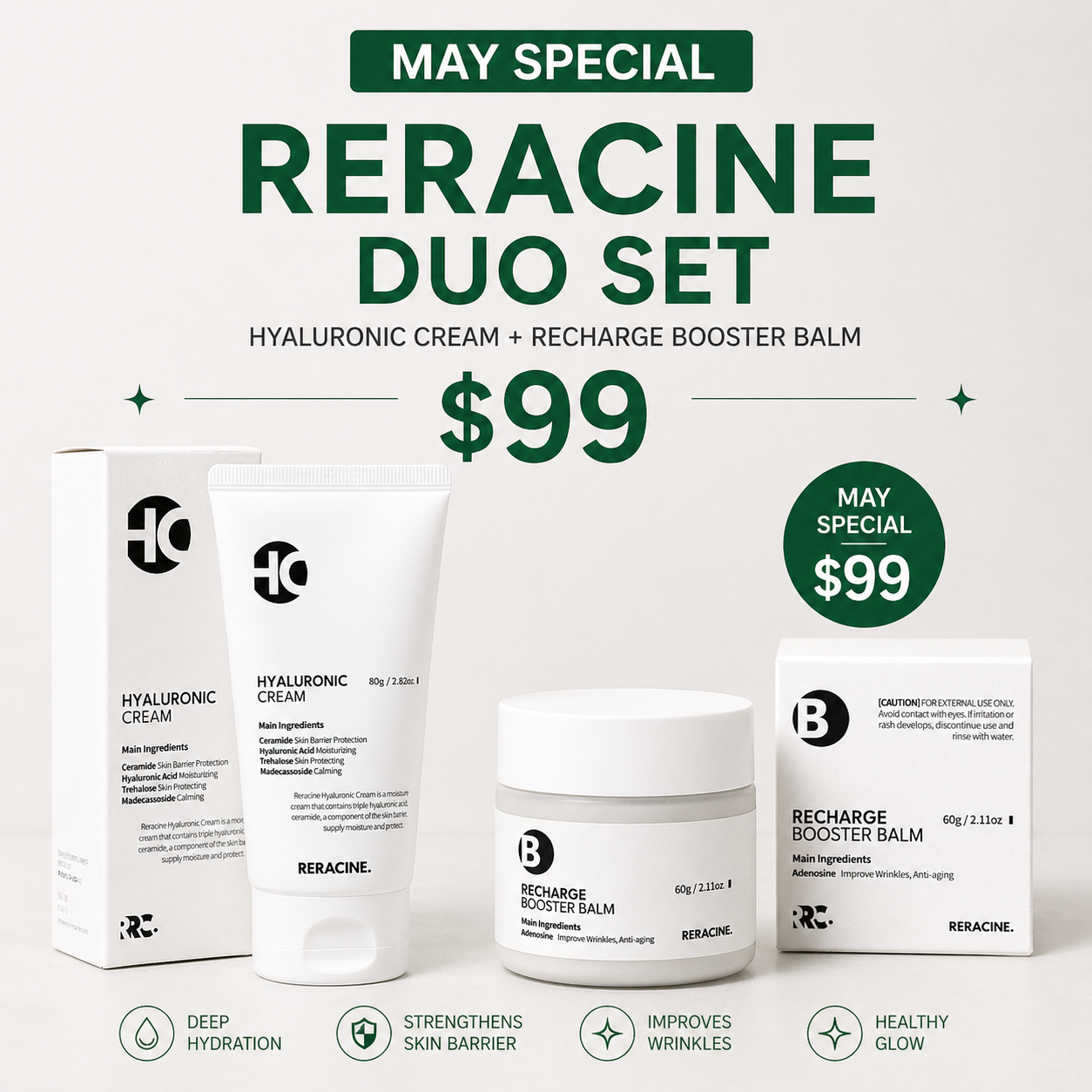 RERACINE Hyaluronic Cream + Booster Balm