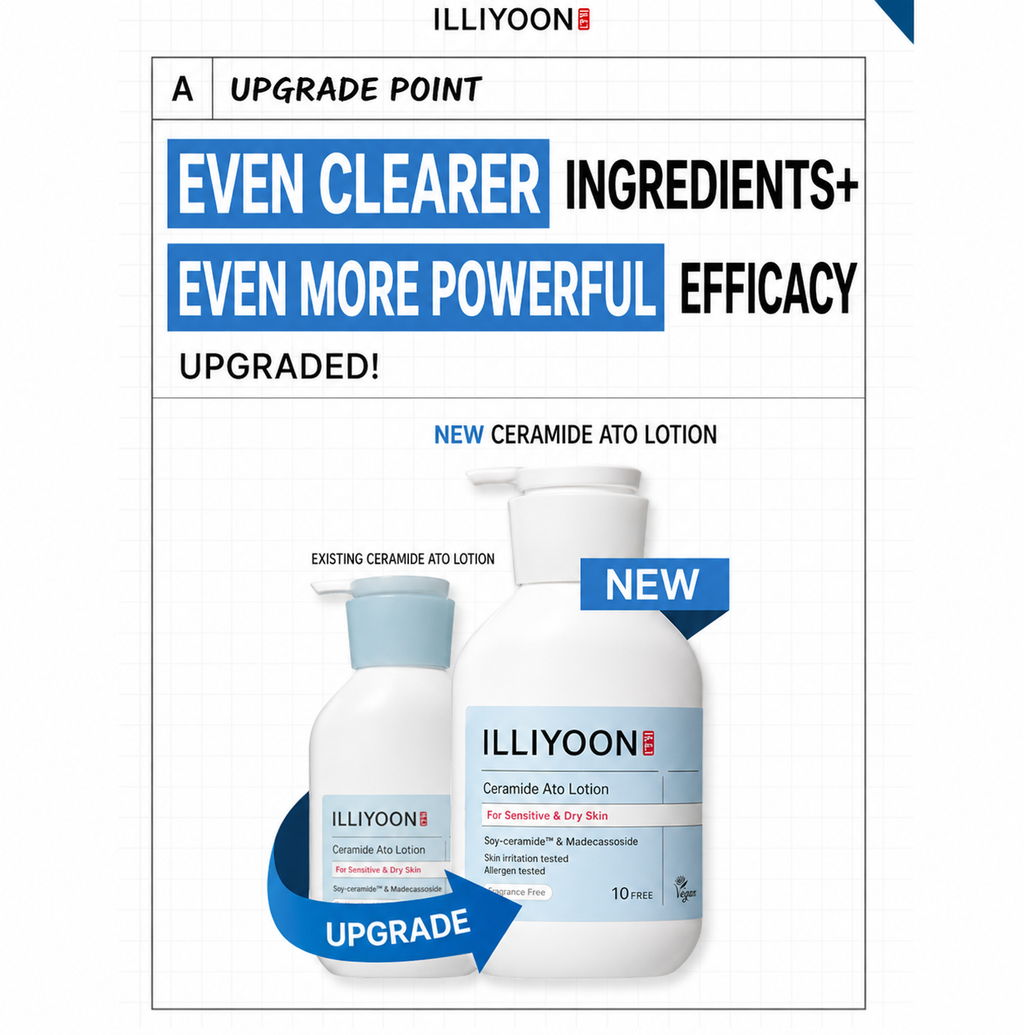 ILLIYOON Ceramide Ato Lotion 350ml + FREE Ato Cream 75ml | Sensitive Skin Moisturizer