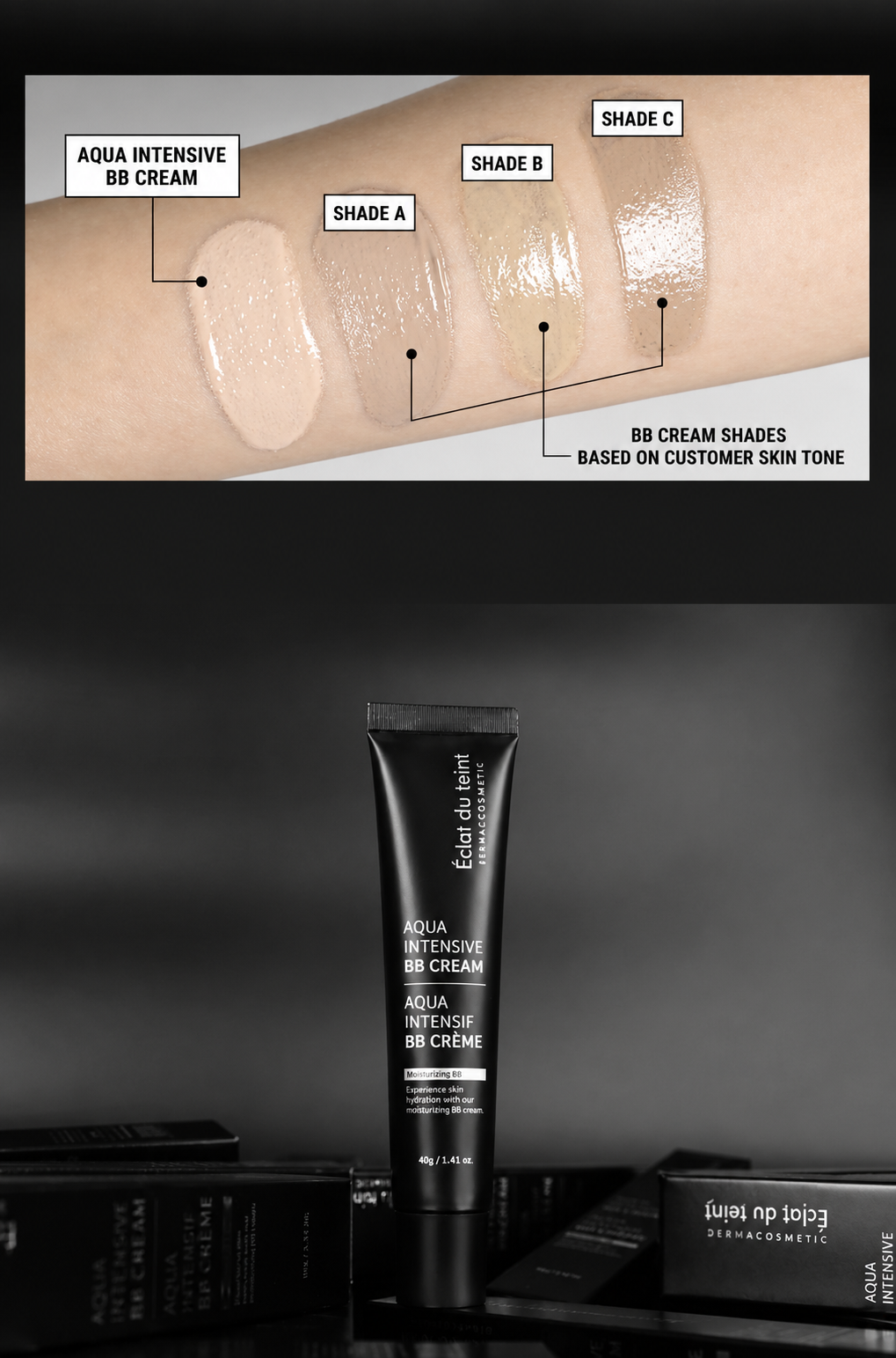 Éclat du teint Aqua Intensive BB Cream 40g | Moisturizing Glow BB Cream for Sensitive Skin