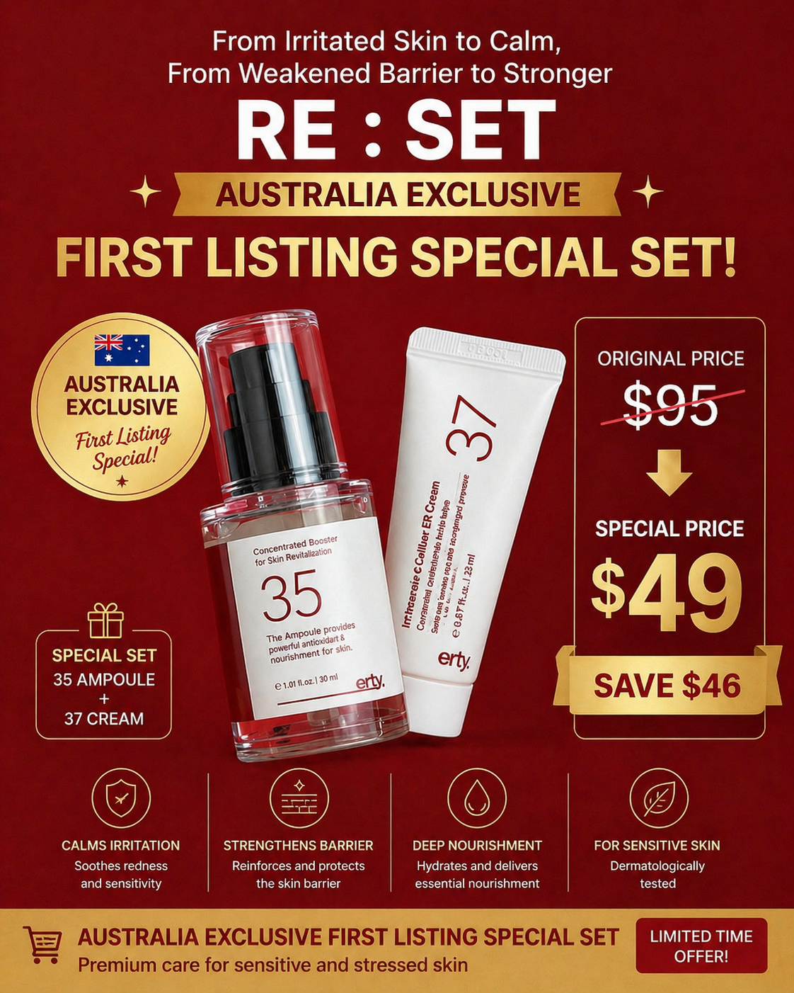 Erty RE:SET Revitalizing Ampoule & Cream Set