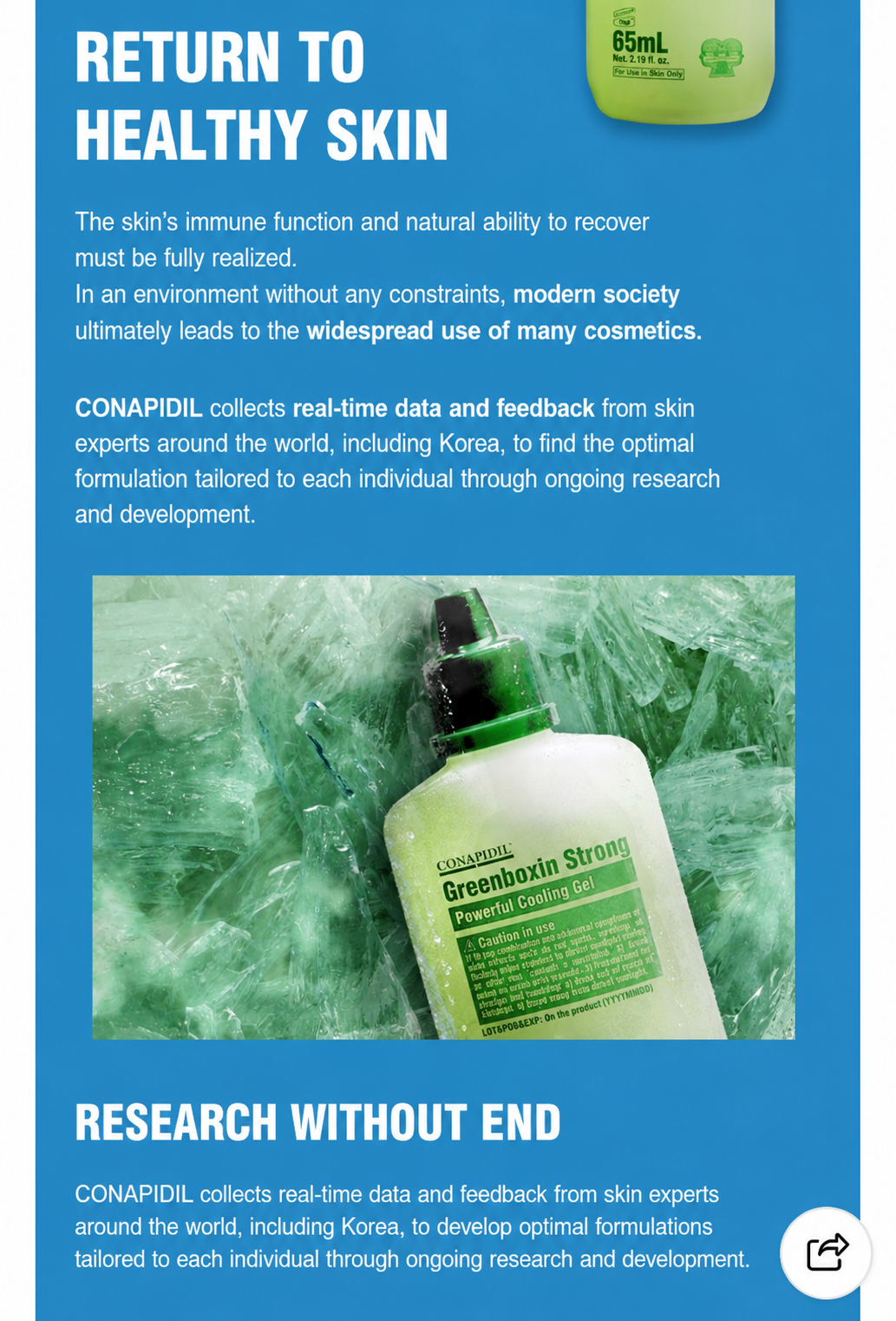 CONAPIDIL Greenboxin Strong Cooling Gel Ampoule 65ml